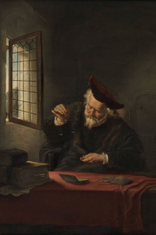 De goudweger - Salomon Koninck - staand