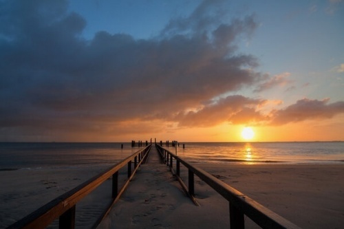 Pier op de wadden (liggend) 