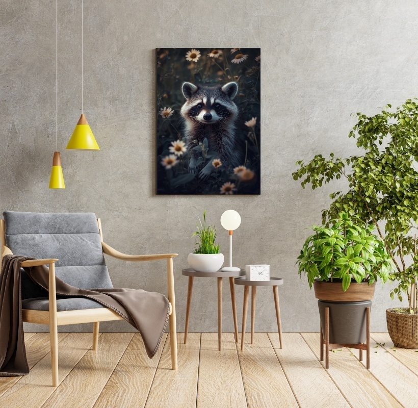 Racoon with Wildflowers 2