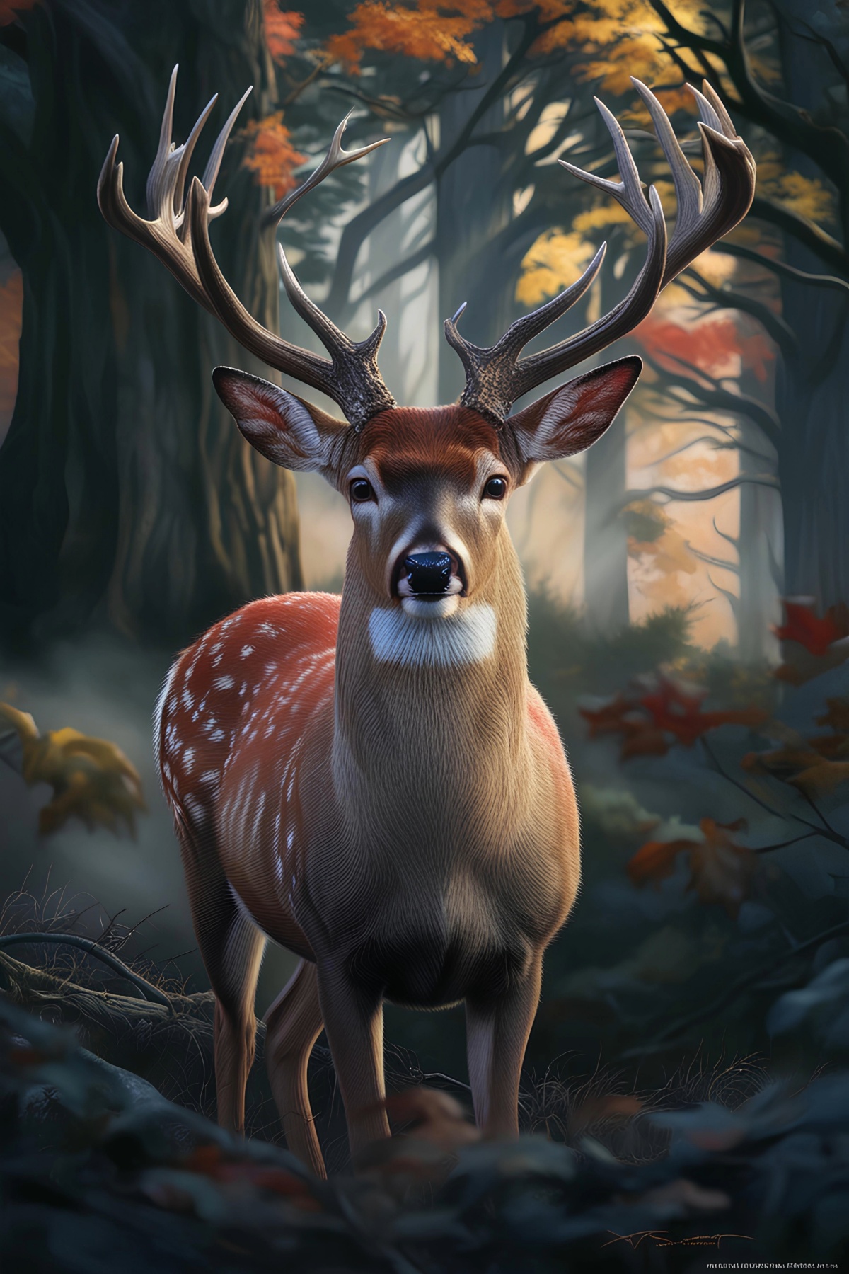 Deer in Mystic Forest