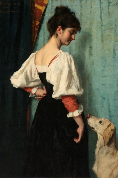 Portret van een jonge vrouw - Therese Schwartze