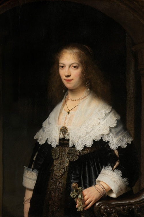 Portret van een vrouw, mogelijk Maria Trip - Rembrandt van Rijn 