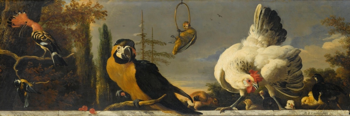 Hoofdafbeelding Vogels op een balustrade - Melchior d' Hondecoeter